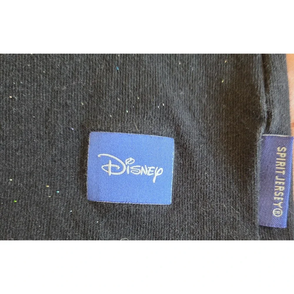 Disney 100 Years Spirit Jersey Mickey Mouse Glitter Long Sleeve Tee S 5/6 Black